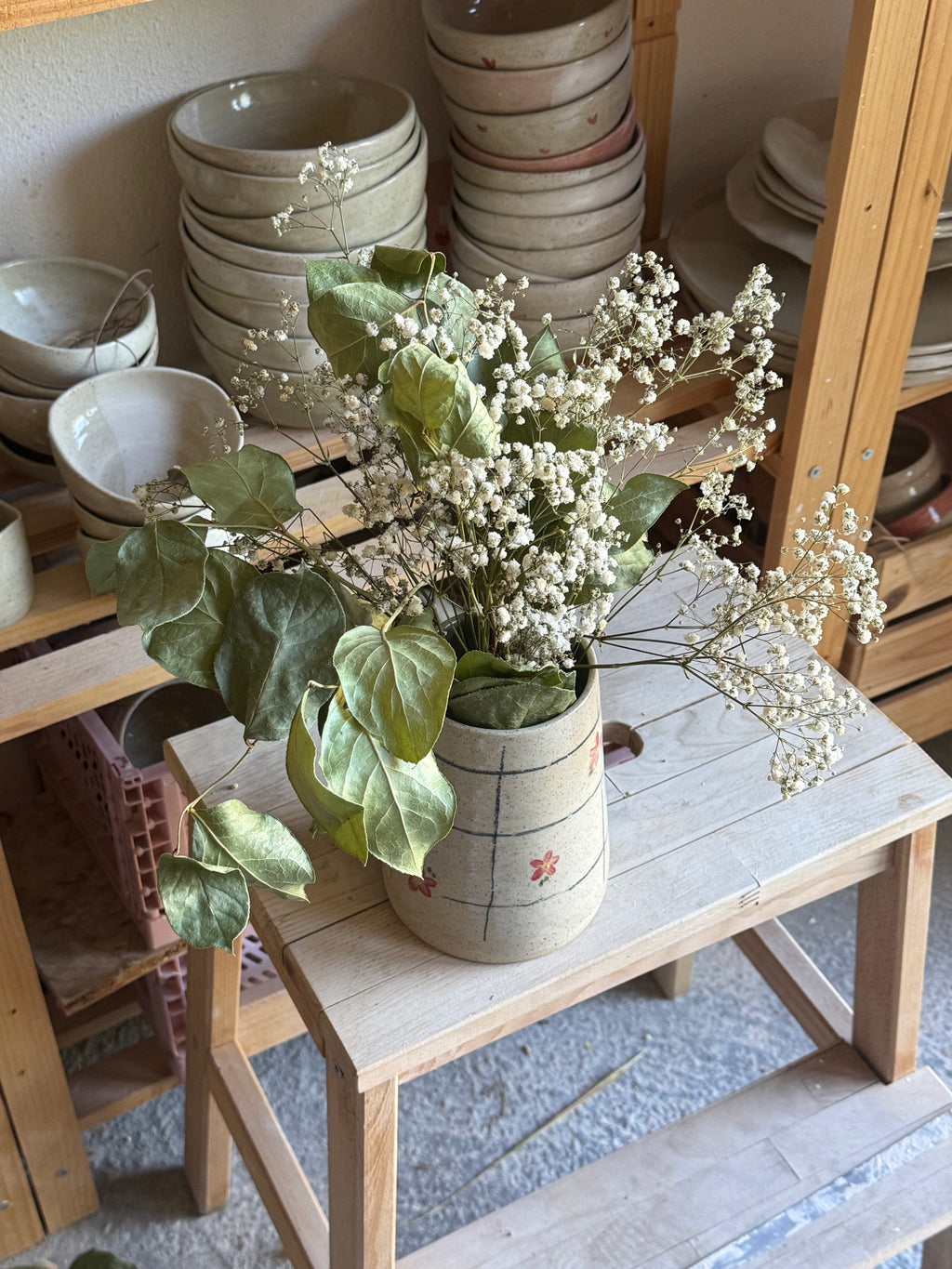 Vase à la montagne fleurs