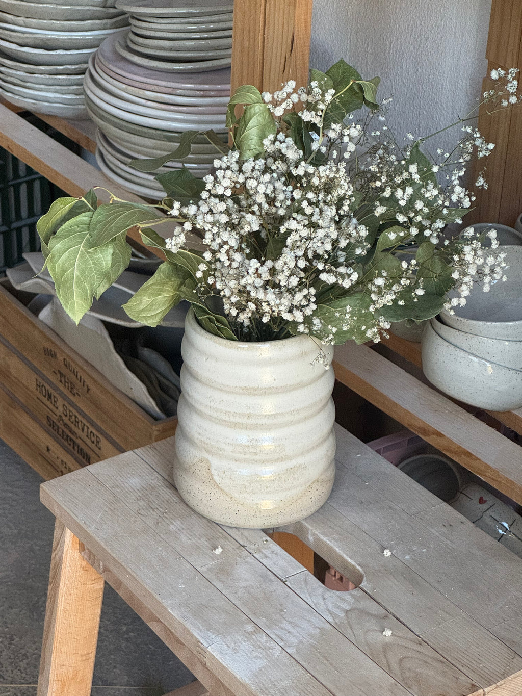 Vase wavy nacrée
