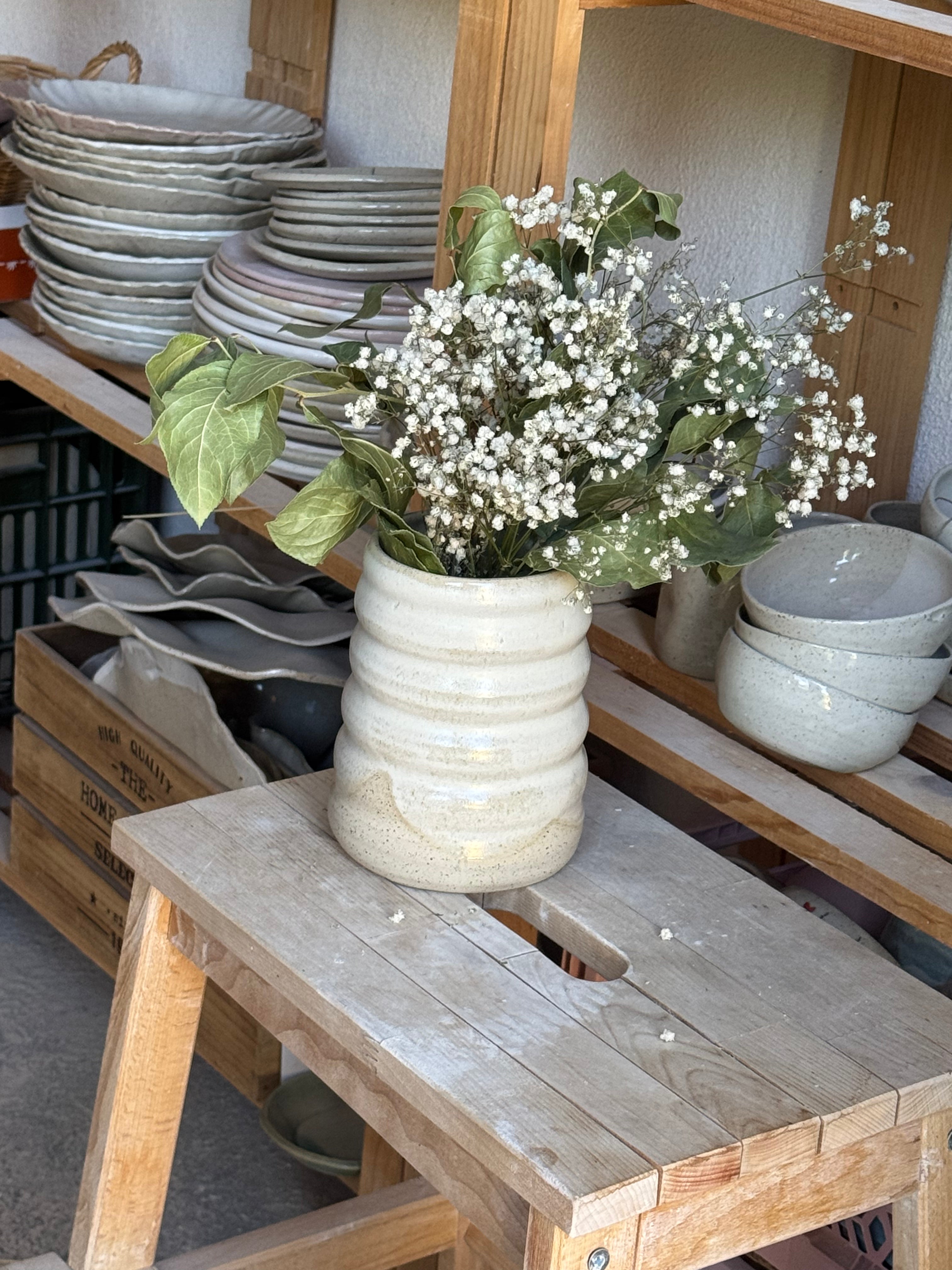 Vase wavy nacrée