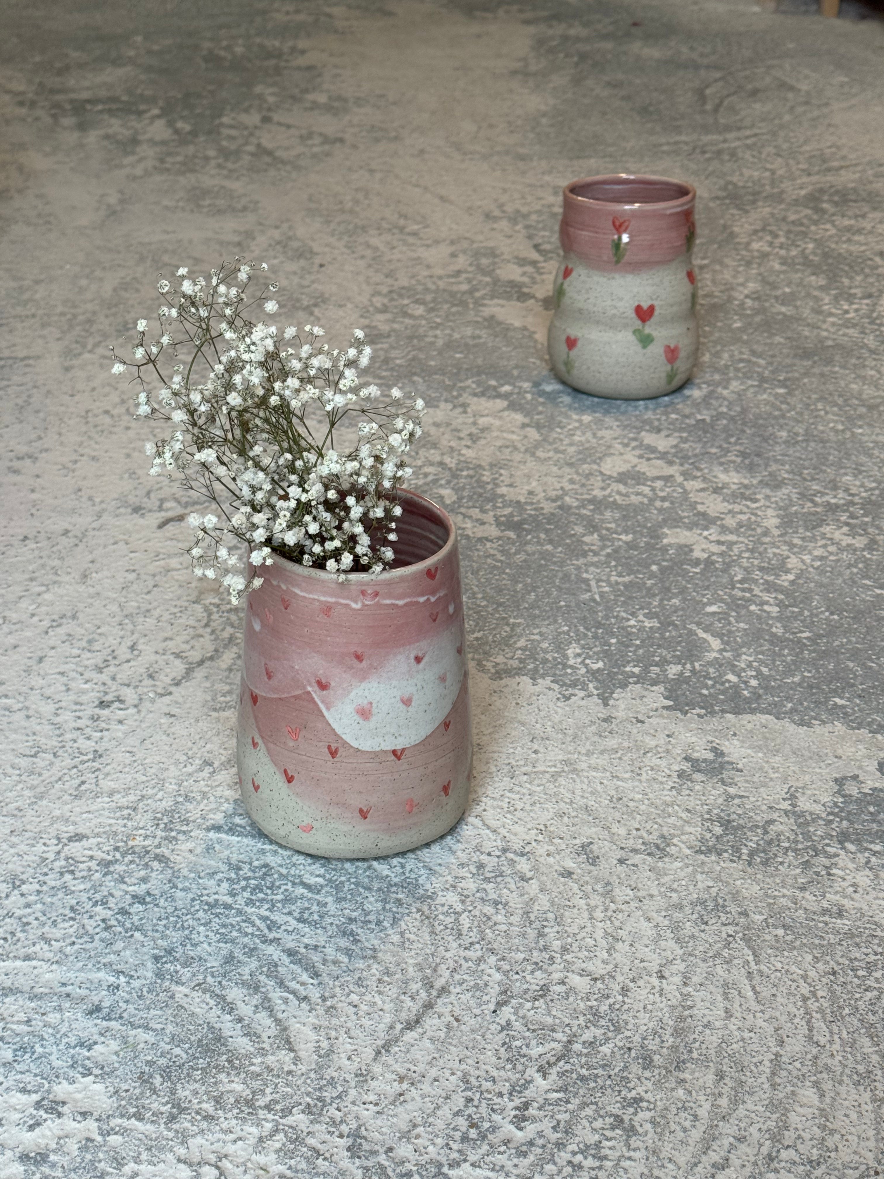Vase rose et cœur ♥️
