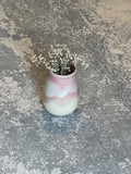 Vase rose et blanc